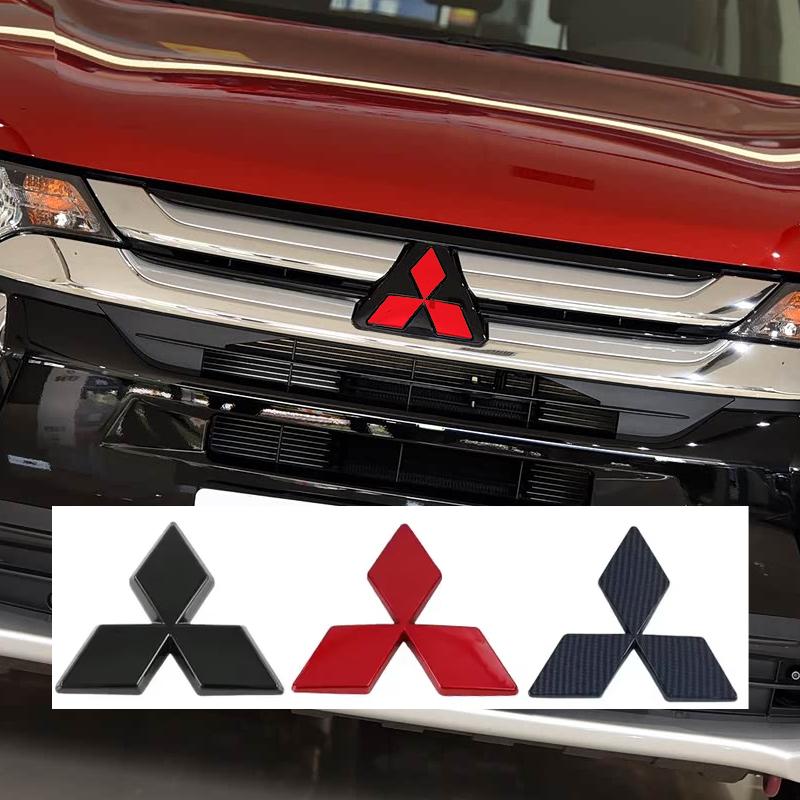 2pcs per Set for Mitsubishi Eclipse Cross 2018 Outlander 2016 Car Front Grille Badge Rear Trunk 3D Emblem ABS Glue Stickers