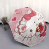 Hello Kitty,Valentine's Day Automatic Folding Umbrella-Simple 8-Rib Design, Bright Cartoon Pattern, Durable Iron Frame, Suitable For Travel,