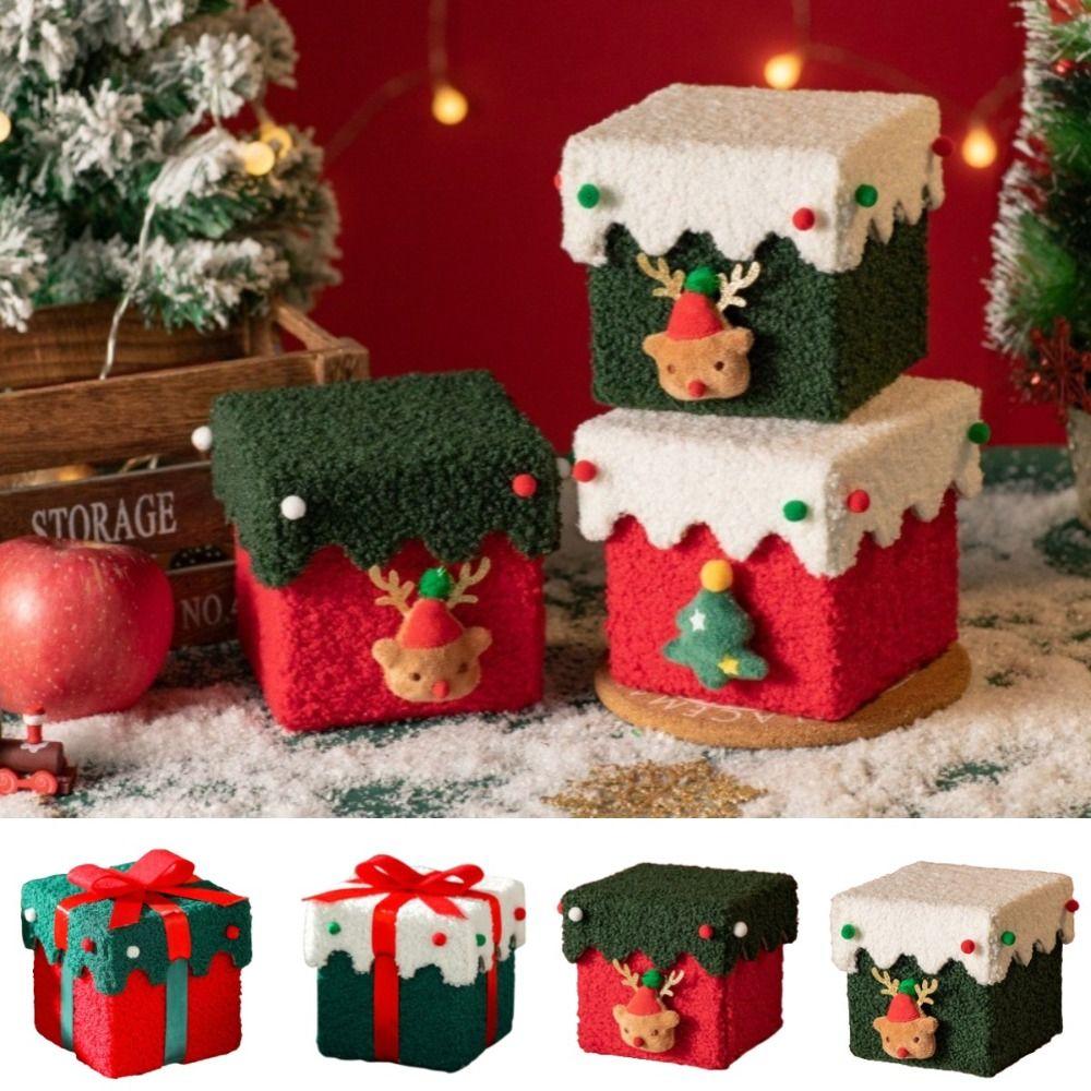 Xmas Christmas Gift Box Lint Christmas Eve Gift Box Mall Children's Candy Box  Party Supplies