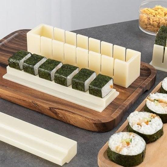 BOROLA Sushi Maker Mold Kit Easy DIY Rice Ball Press Plastic Shaper Tool Home Kitchen (Square Type)