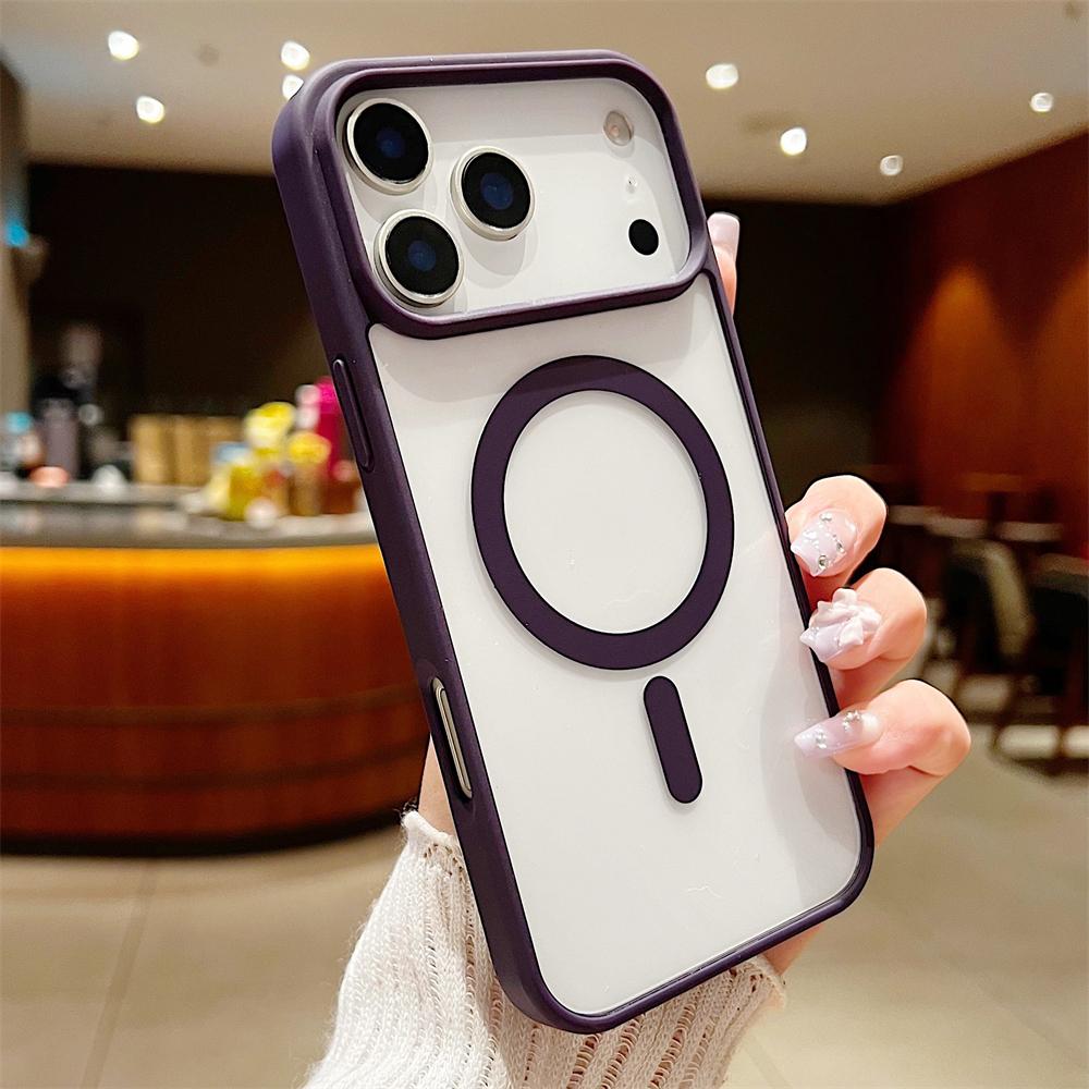 Роскошный противоударный чехол с магнитной фиксацией для iPhone 17 Air 16 15 14 Plus 13 12 11 Pro Max для беспроводной зарядки MagSafe Чехол-накладка