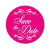 Darling Souvenir Round 1.6 Inches Swirl Border Pink Save The Date Stickers Wedding Envelope Seal-45