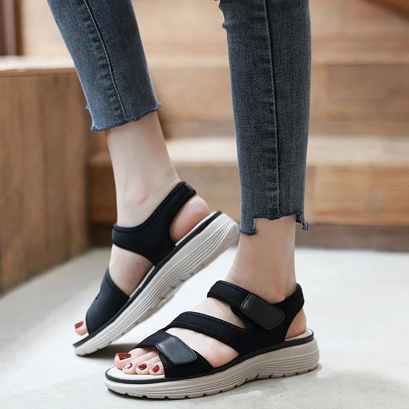 Summer Shoes Women Sandals Soft Women Wedge Sandals Thick Sole Comfortable Ladies Summer Holiday Shoes D130