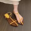 Fashion 2025 New Brand Women Sandal Fashion Narrow Band Flat Heel Ladies Gladiator Shoes Pointed Toe Ankle Buckle Zapatos Muje