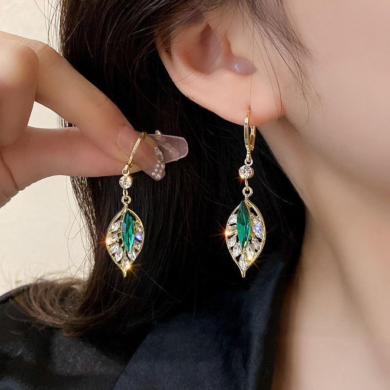 Зеленые серьги с модными и темпераментными женскими ювелирными украшениями на свадьбу и помолвку, подарки