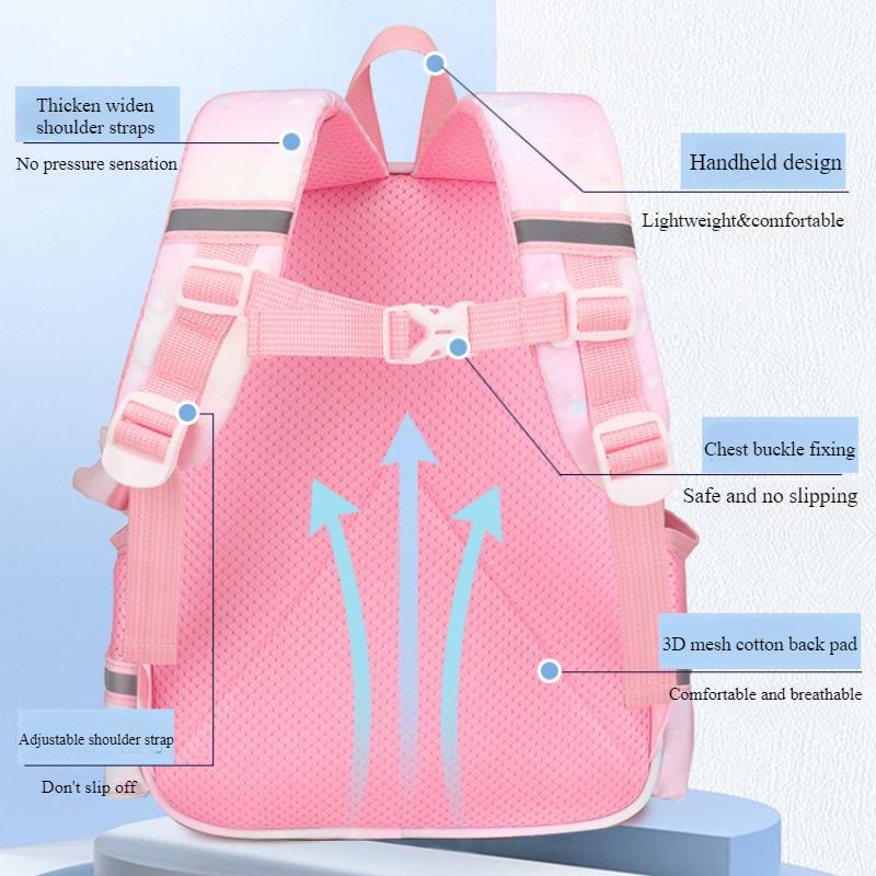 Exquisite 3D Pressed Shell Children School Bags Cute Cartoon Mermaid Printing Kindergarten Book Bag High Quality Nylon Lightweight Children's Backpack