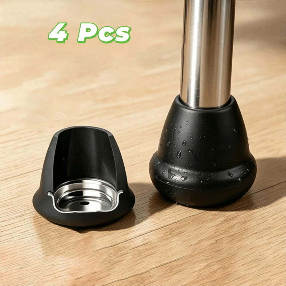4PCS Built-in Metal Strip Chair Leg Protective Pad Chair Leg Anti- Slip Cover Hardwood Flooring