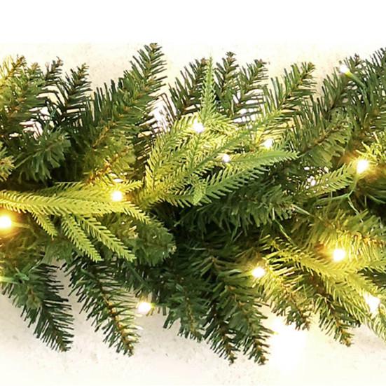 9 футов Рождественская кедровая гирлянда Реалистичная искусственная кедровая гирлянда Гибкая искусственная гирлянда из сосновых иголок