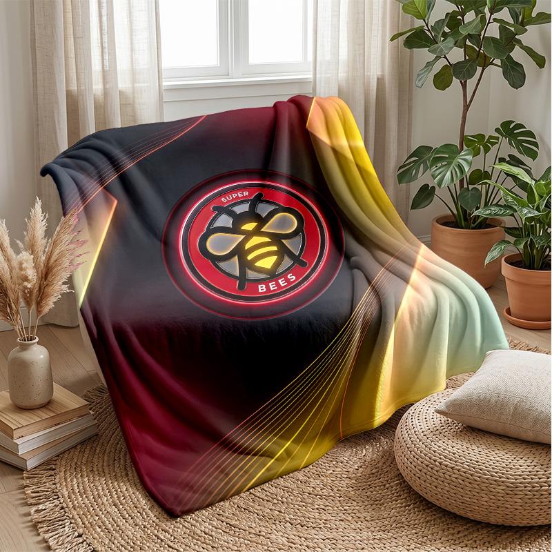 Brentford Football Print Flannel Blanket, Soft Warm Lightweight Throw Blanket for Sofa Bed Camping
