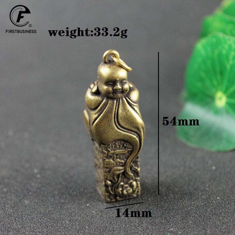 Медная статуэтка Будды Майтрейи, миниатюрная фигурка, украшение для дома, брелоки, латунное литье, декор для гостиной, стола, фэн-шуй, ремесло