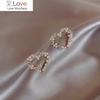 Новые серьги-гвоздики Love Pearl, серьги-гвоздики в форме сердца со стразами, жемчужные серьги для женщин и девушек, для вечеринок, для индивидуальности, темперамента, ювелирные изделия в подарок