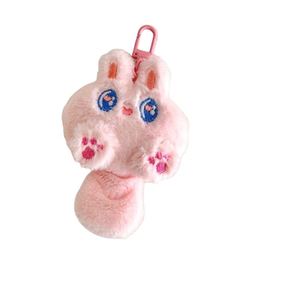 Soft Cute Cat Plush Keychain Stuffed Animal Pendant with Tail Rabbit Doll Keyring Couple