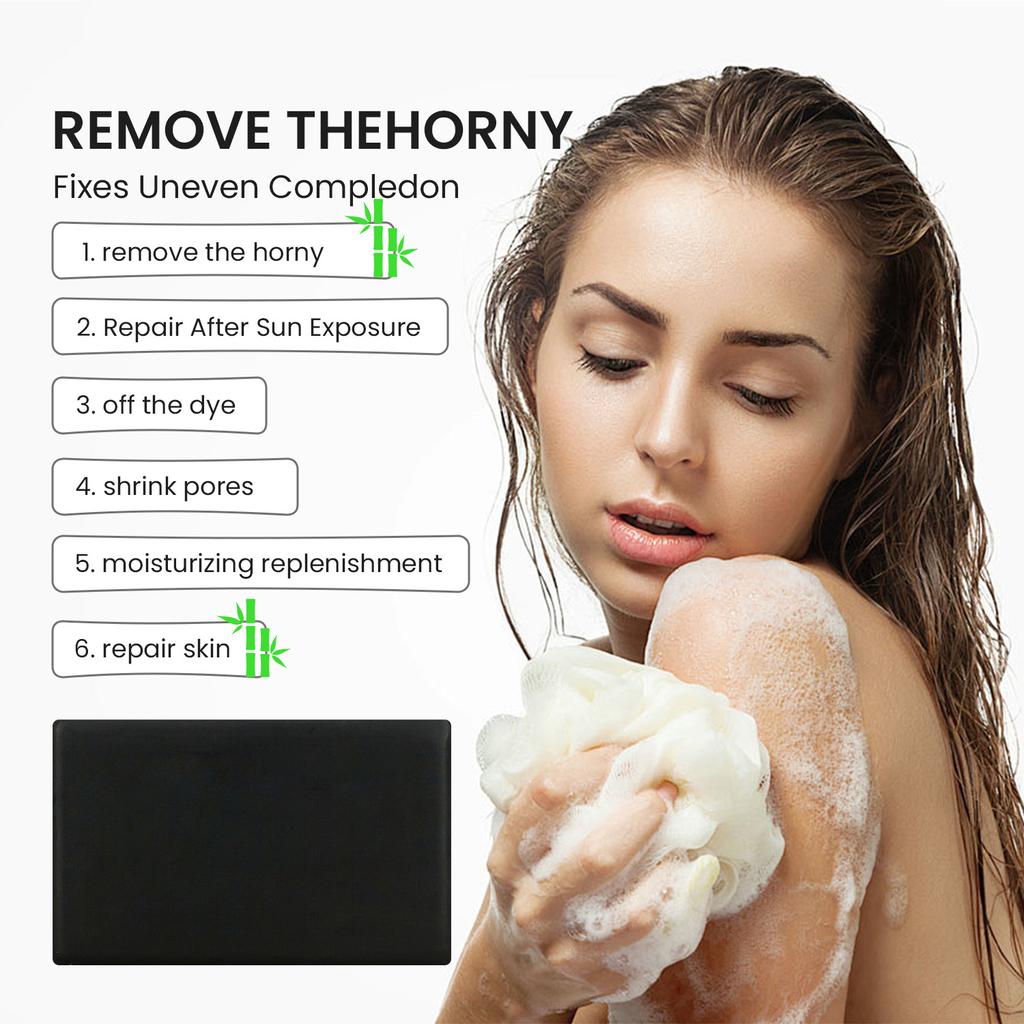 Bamboo Charcoal Black Soap Handmade Soap Bath Soap Body Cleansing Bath Soap