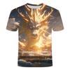 New Trendy Men's Three-dimensional Dragon Slimming Trend Youth Casual Handsome Casual Round Neck Short Sleeved T-shirt