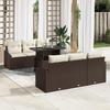 VidaXL 7-Piece Garden Sofa Set with Cushions Brown Poly Rattan 3357661