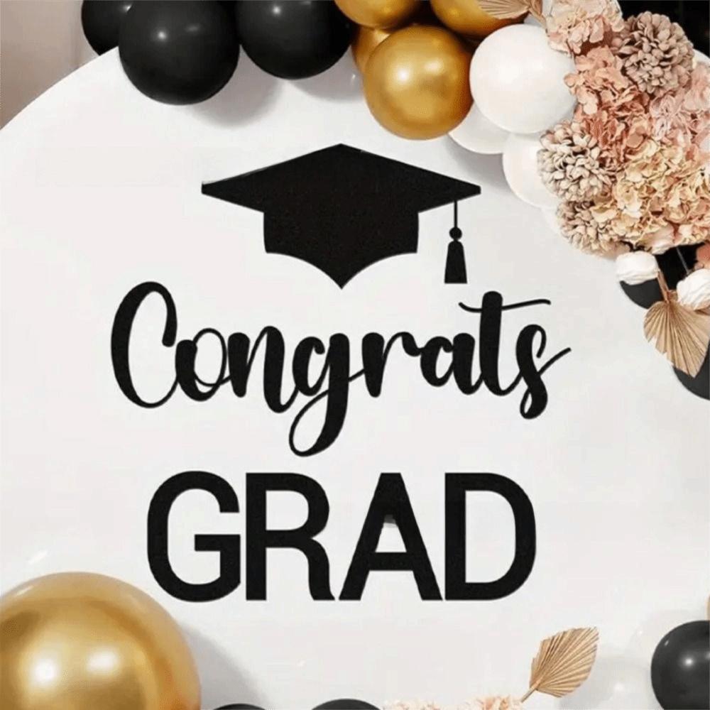 Felt Material Graduation Sailboard Stickers Self Adhesive Decorations Congrats Grad Letter Sign Sticker Multi-functional