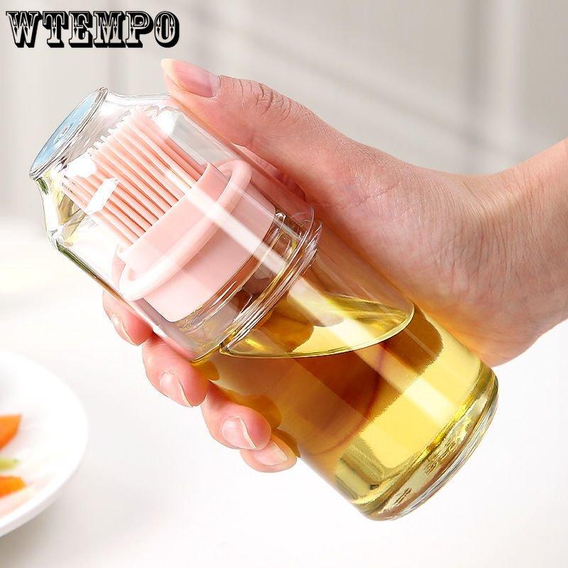 Кухонная масляная щетка, силиконовая щетка с бутылкой, блинная, устойчивая к высоким температурам, безволосая интегрированная щетка для выпечки, пищевая щетка, формы для выпечки