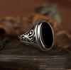 Punkboy Винтажное Геометрическое Овальное Черное Глянцевое Мужское Кольцо для Юбилейной Вечеринки Свадьбы Мужские Кольца Аксессуары с Цирконом 6-14