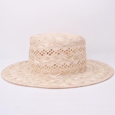 New Summer Sisal Hollow Flat-top Straw Hat, Versatile Daily Wearable Hand-woven Straw Hat, Beach Photo Hat for Women