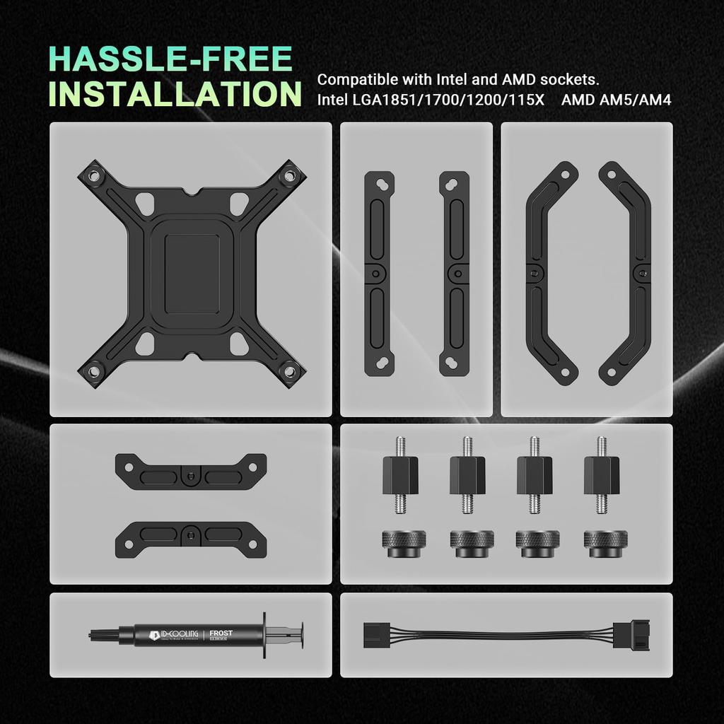 DX360 MAX Liquid CPU Cooler 360mm ARGB AIO 38mm Thick 3 120mm High Efficiency Zero RPM Compatible with Intel AMD TDP 350W ID-COOLING Cooler, Radiator,