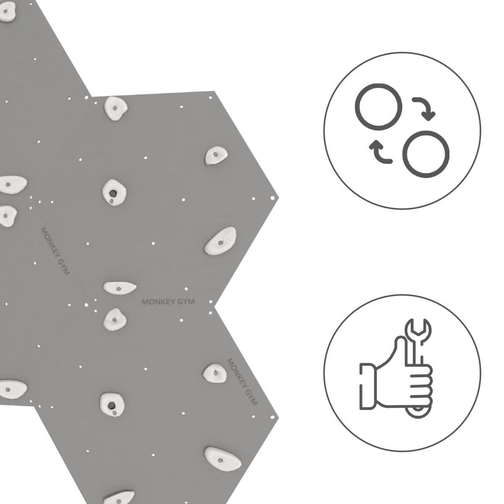 Скалолазный куб 4 серый - белые зацепы