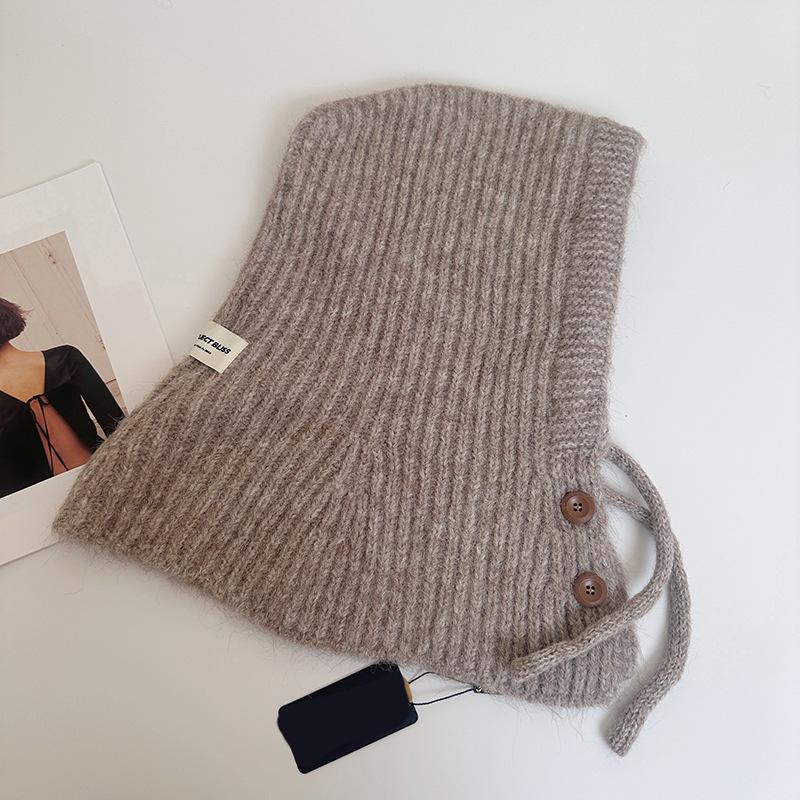 Женский зимний шарф с капюшоном и защитой для ушей - Эластичный с регулируемым капюшоном на шнурке, Легкая теплая зимняя шапка и манишка