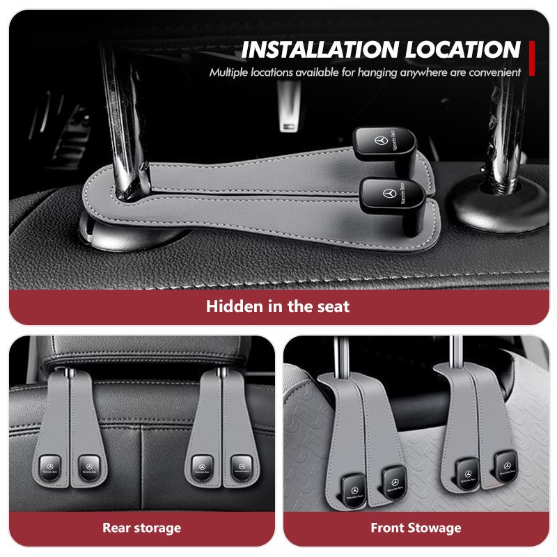 Car Headrest Hook Rear Seat Hanging Dual Hook Hanger Universal For Mercedes Benz AMG A C E S G Class W201 W210 W108 W204 W205 CLNOP1