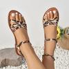 Fashion Women Flats Leopard Sandals 2025 New Outdoor Beach Sandals Women Cozy Casual Walking Shoes Women Flip Flops Sandalias De Mujer