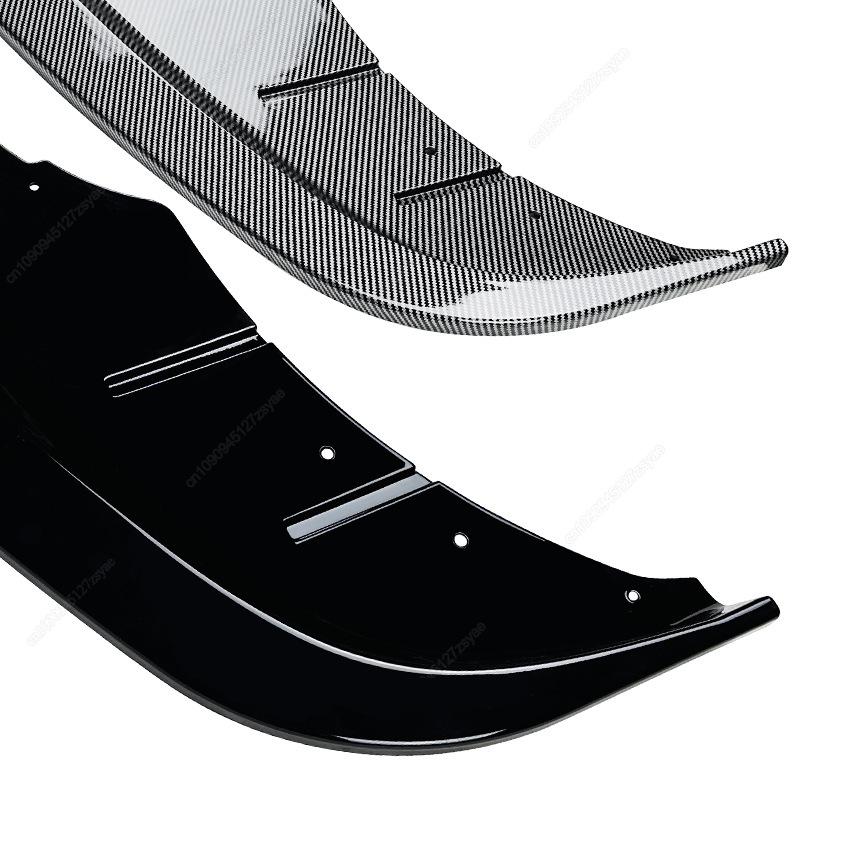 3Pcs Car Front Bumper Spoiler Lip Lower Splitter For BMW 5 Series F10 F11 LCI 2015-2017 ABS Black / Carbon Look Body Kits Tuning