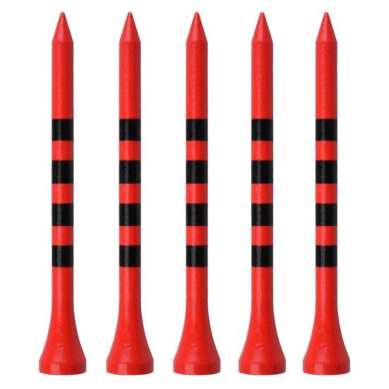 20Pcs Golf Tee Striped Increase Flight Distance Low-Resistance Tip Stabilize 70/83mm Practice Training