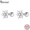 BAMOER стерлингового серебра 925 пробы изысканные элегантные блестящие циркониевые красивые серьги-снежинки для женщин ювелирные изделия