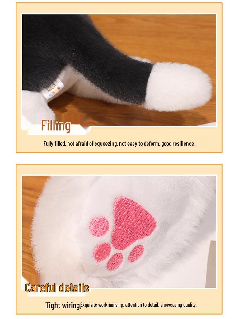 Мультяшная подушка-кошка плюшевая: Большой мяукающий компаньон для сна для детей