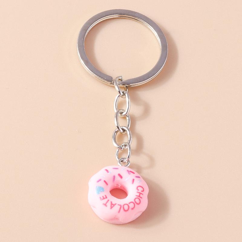Cute Resin Simulation Food Keychain Cookies Chocolate Key Ring for Car Key Holder Handbag Pendant DIY Jewelry Gifts