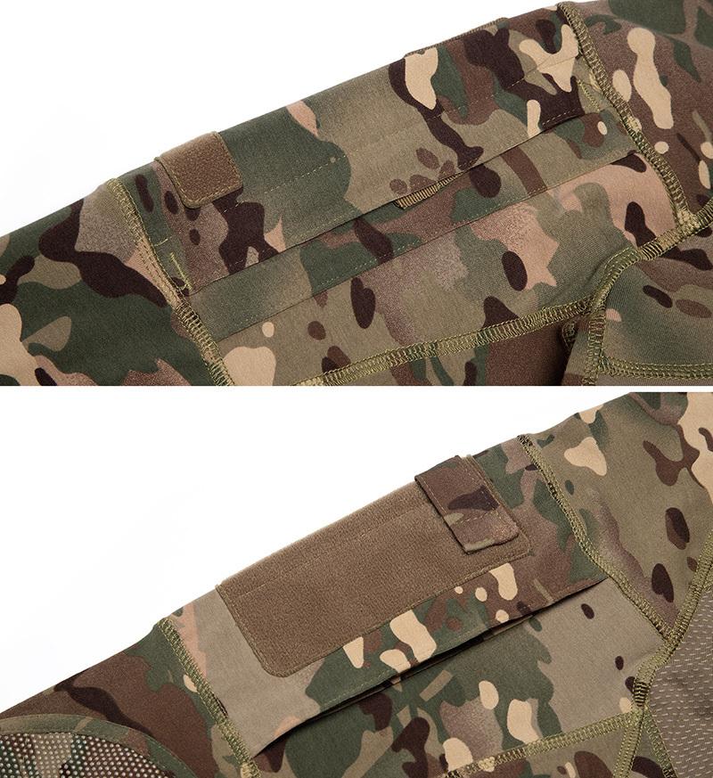 Camouflage Tactical Combat Shirt Men Cotton Long Sleeve Camo Military T Shirt Stretch Paintball Multicam Uniform Clothing
