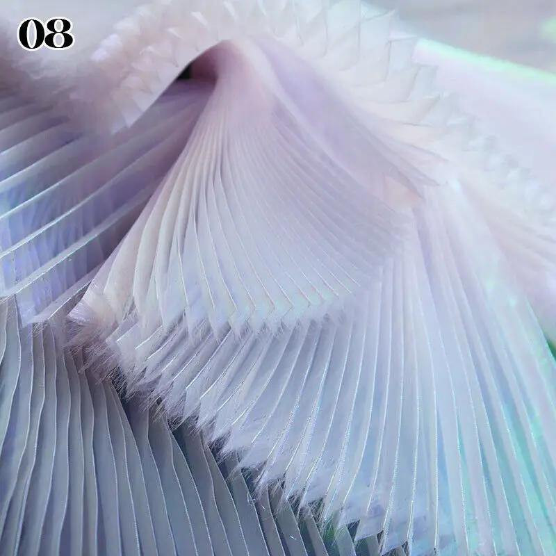 100x140cm Laser Pleated Fabric Crinkle Wedding Photography Background Stage Decors DIY Women Dress Suit Diy Sewing Material