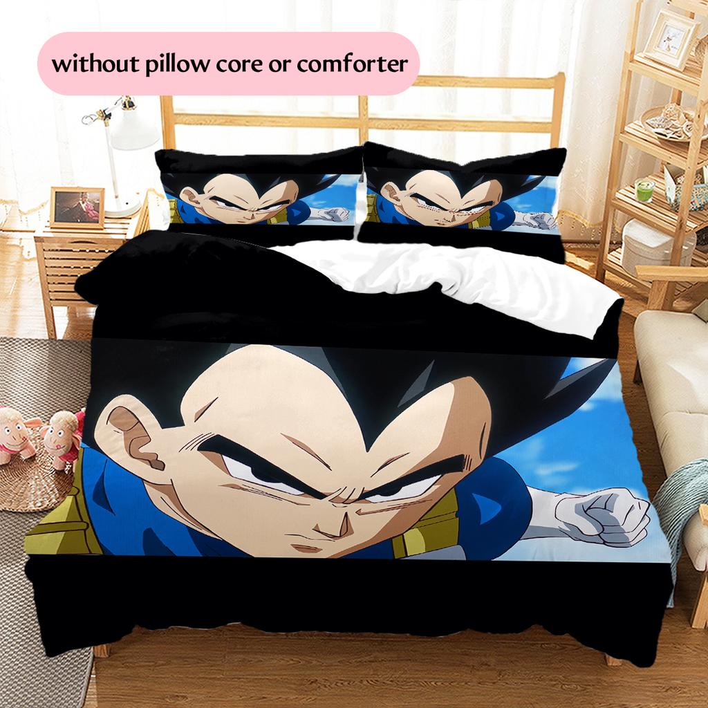Vegeta Dragon Ball Pattern Bedding Home Decoration Birthday Gift (1 * duvet cover + 2 * pillowcase, without core)