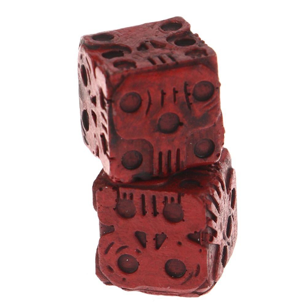 Durable Skull Dice Hand Carved Skeleton Cube Dice Ghostly Dice Set  Halloween