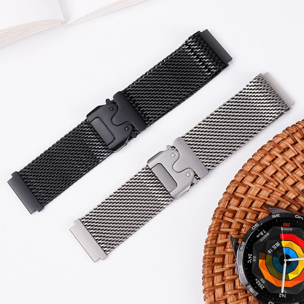 20мм 22мм Титановый ремешок с парашютной застежкой для Huawei Watch GT5 5Pro GT4 3 2e 46мм Роскошный миланский браслет для Samsung Galaxy Watch 7 6 5 4 Металлический ремешок
