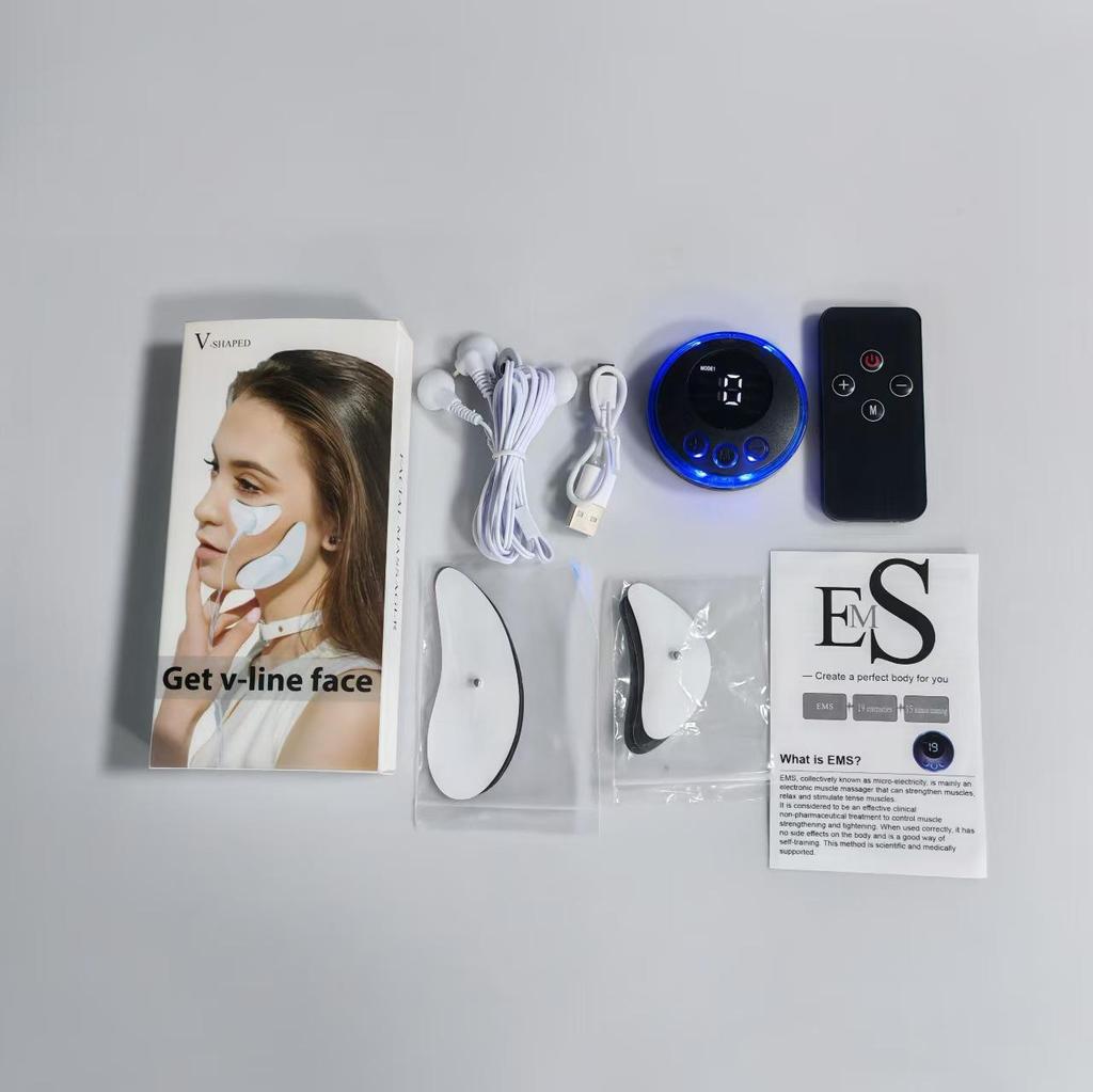 Трансграничный умный EMS патч для массажа лица, низкочастотная вибрация, косметический прибор