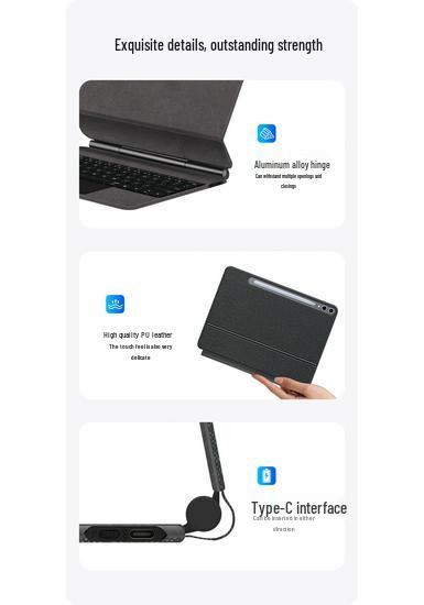 Совместимый чехол-подставка для Samsung Galaxy Tab S11 Ultra, Magic Keyboard, S10 Lite, S10 FE+, S9