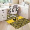 1pc Office Carpet Chair Mats Hufflepuff Crest Pattern Perfect for Office Chairs, Living Rooms, Or Bedrooms,Polyester Carpet.HDT100