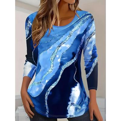 Женский элегантный пуловер с круглым вырезом и длинными рукавами для весны, лета, отдыха и отпуска, осенние стили