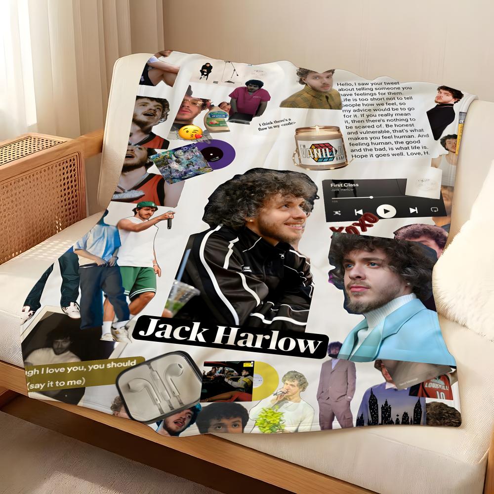 Музыкальная J-Jack H-Harlow Плед Фланелевый, Мягкий Теплый, Прочный и Стирающийся милый Крутой
