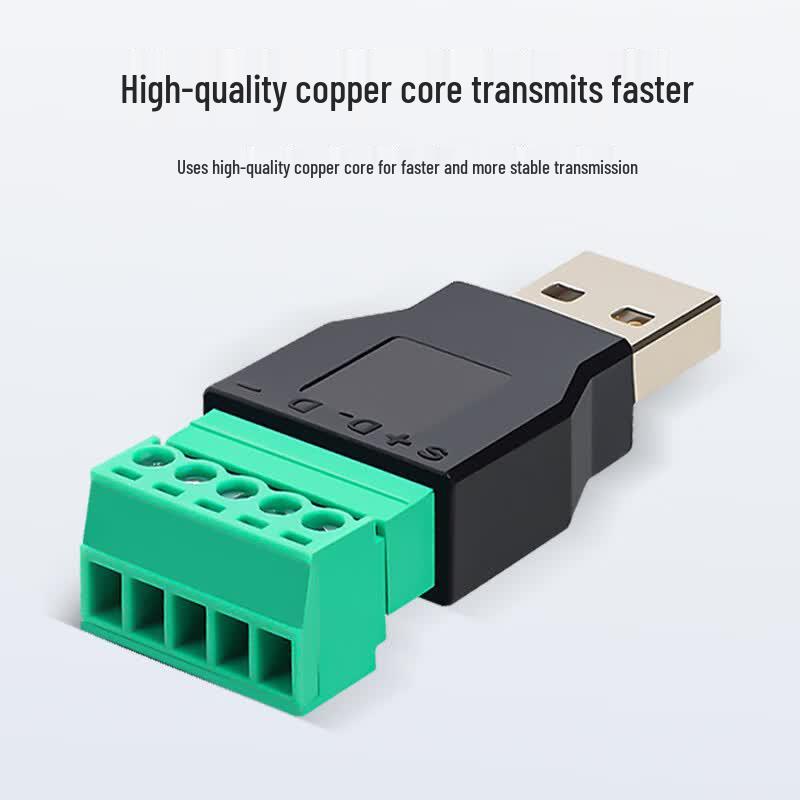 Адаптер Qantop USB (папа) на 5-контактный зеленый клеммный блок
