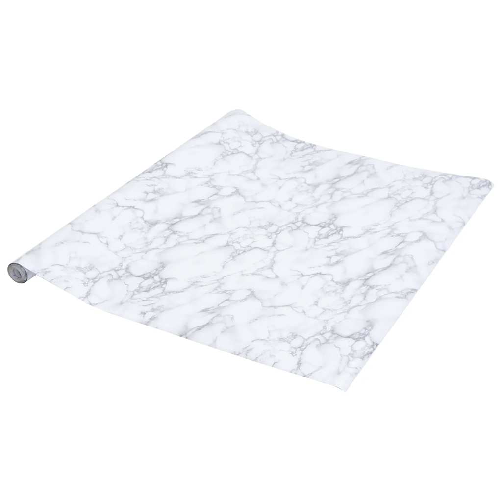 Self Adhesive Furniture Film Marble White 90 x 500 cm PVC