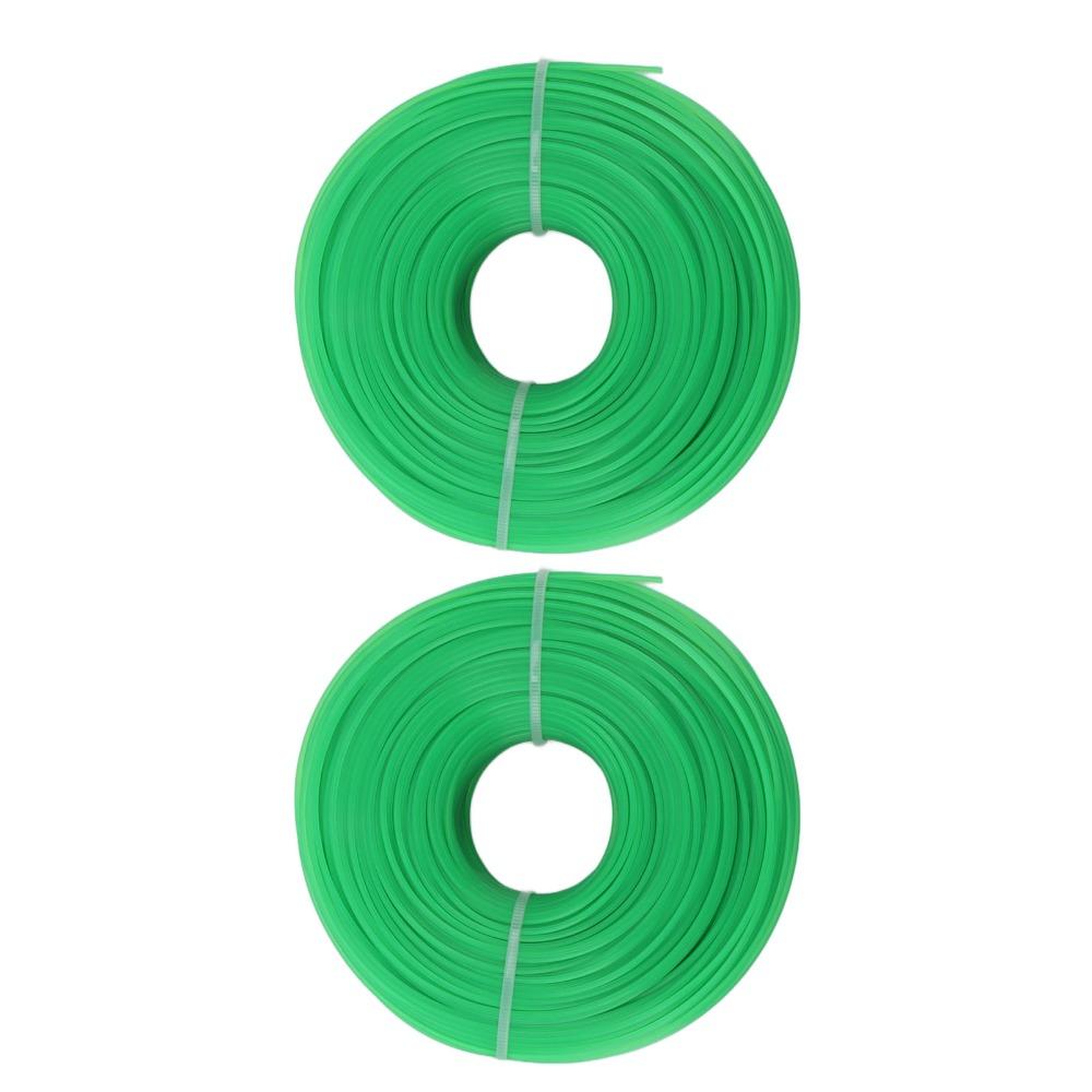 2PCS Compact Grass Trimmer Line Green Nylon Trimmer Line Durable Weed Eater String