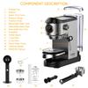 Biolomix 7008 Stainless Steel Espresso Coffee Machine,20Bar Pressure,1450W,Pressure Gauge,Milk Frother Steam Wand,Tank for Home Latte Cappuccino