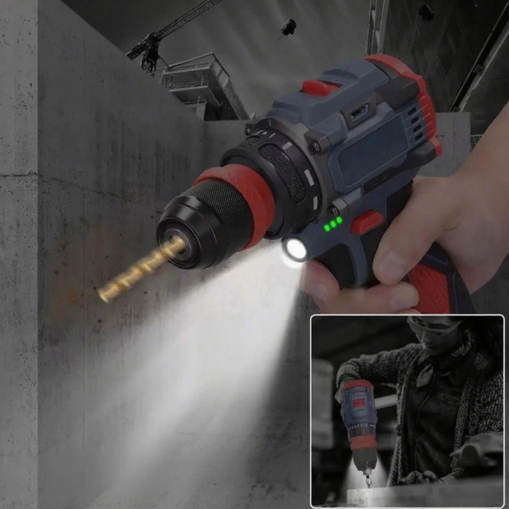High-power Electric Screwdriver Torque Multi-function Power Tool 2in1 Lithium Drill DIY Projects