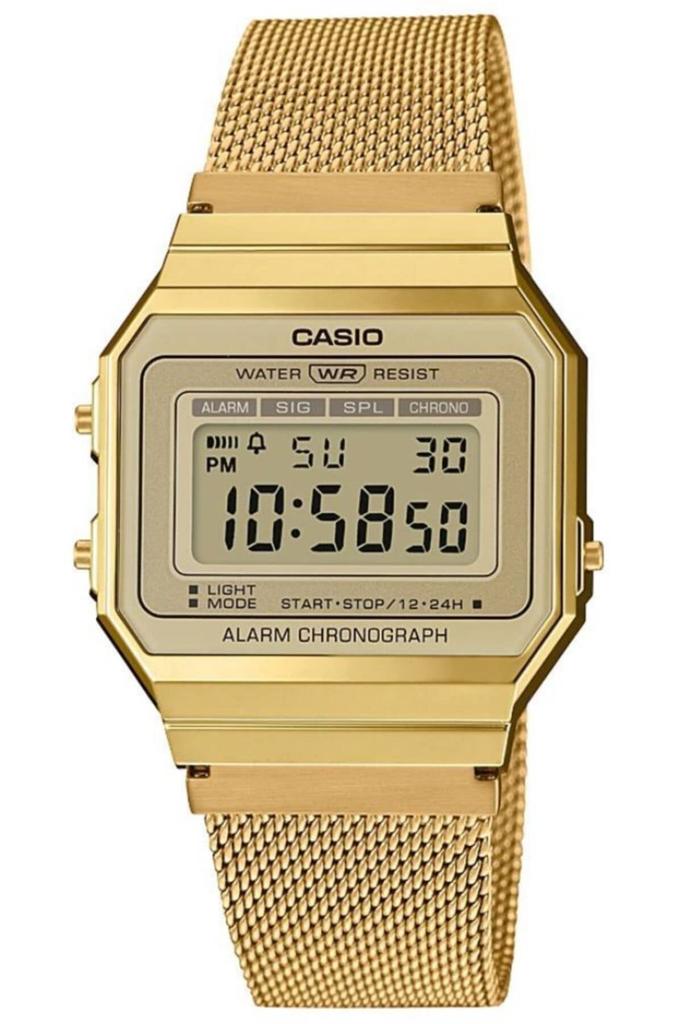 Casio Молодежные золотые цифровые модные кварцевые часы с международной доставкой A700WMG-9A Женские часы,