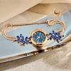 Women's Fashion Pull-Out Bracelet Watch with Diamond-Encrusted Flower Design